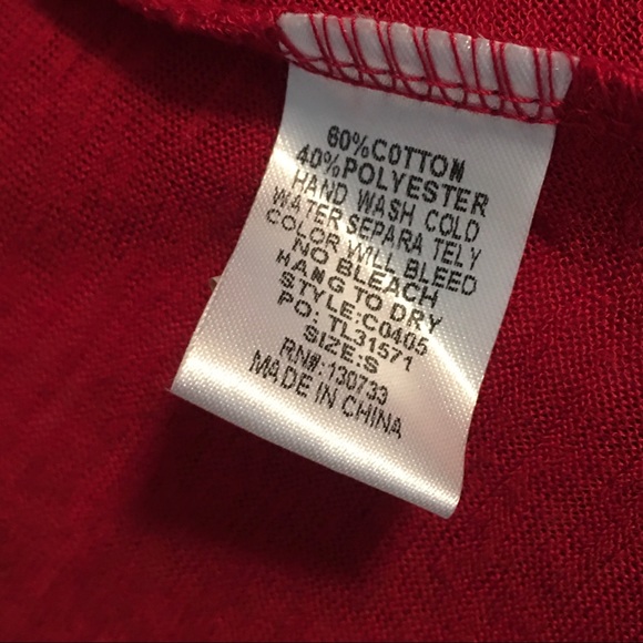 UMGEE Open Cardigan Sweater Red Sheer Ruffles Small - Picture 7 of 10